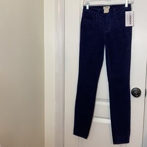L’AGENCE MARGOT SKINNY JEANS BLUE VELVET SIZE 25